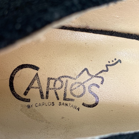 Carlos By Carlos Santana Black Platform Suede heels Sz 6.5 - Picture 2 of 7